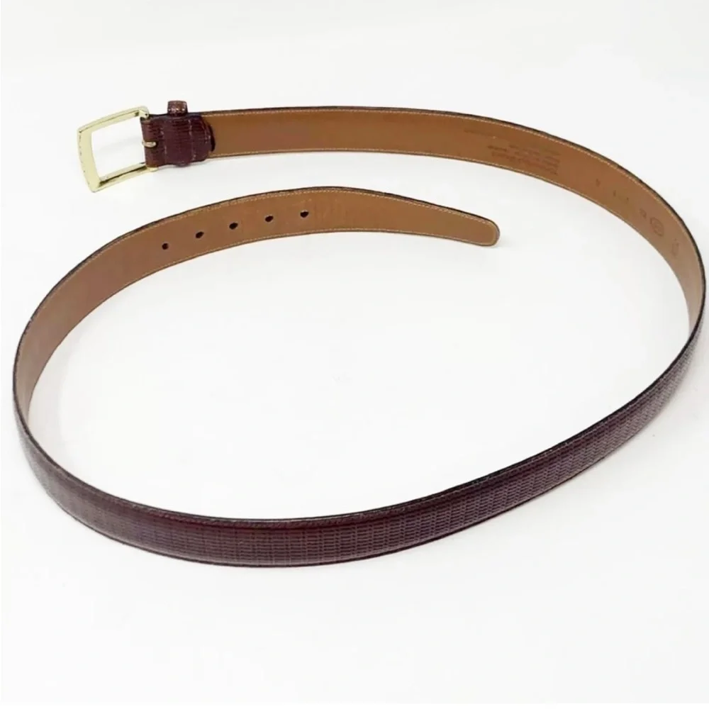TRAFALGAR Brown Townsend Weave Leather Men's Belt 38/95 Handmade USA